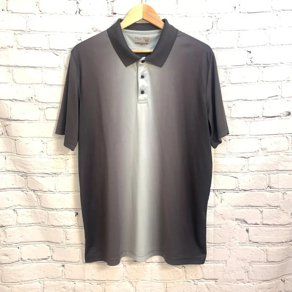 Fila Sport Gray Ombré Polo Shirt - Large